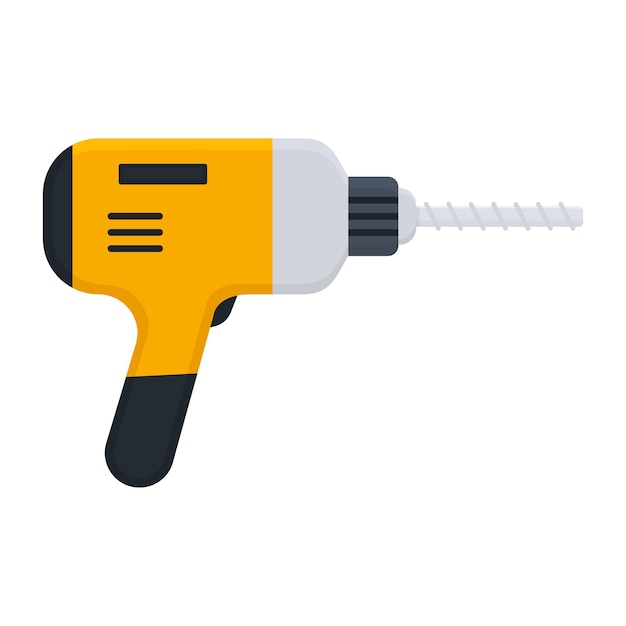 Screwdriver icon Power drill orange instrument Repair symbol