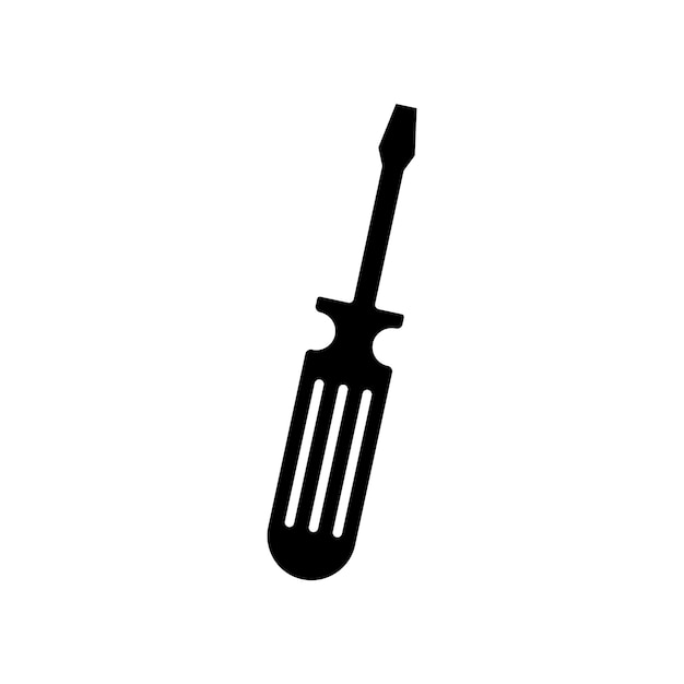 Screwdriver Icon Set Screw Tool Automotive Vector Symbol in een zwart gevulde en omschreven stijl Precision en Power Sign