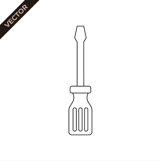 Screwdriver line art illustration Vector illustration with construction theme Labor