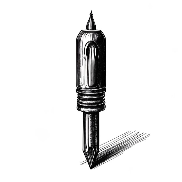 Screwdriver Monochrome ink sketch vector drawing engraving style vector illustration