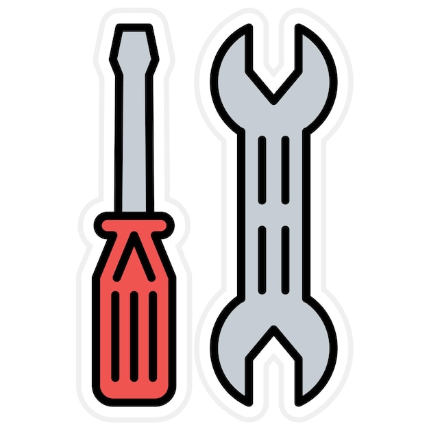 Vector screwdriver and wrench icon vector image can be used for tools