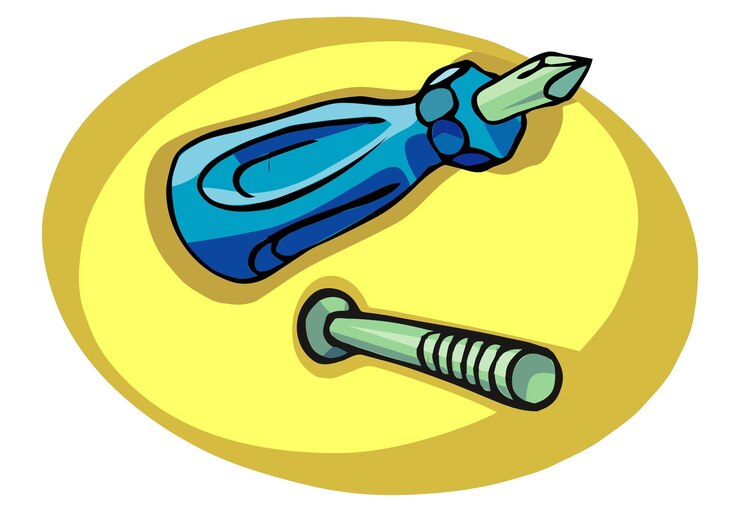 Vector screws bolts and different tools realistic set isolated vector