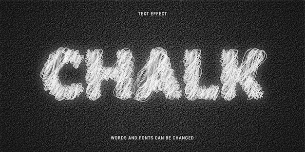 Scribble chalk text effect on black textured background editable 100 eps cc