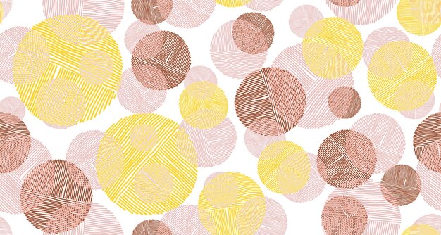 Scribble circle shapes of lines seamless pattern graphic design