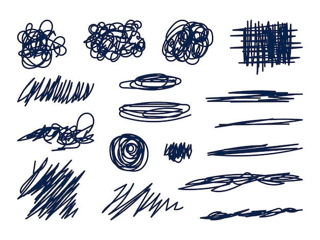scribble elements collection set vector design