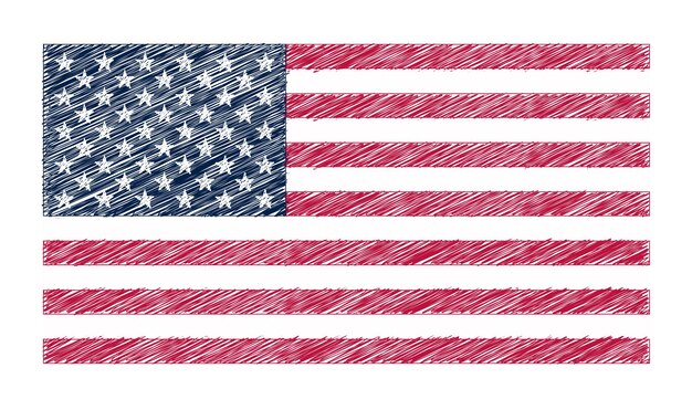 Vector scribble flag of united states