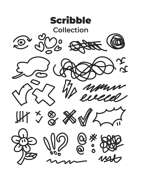 Vector scribble icon vector pack