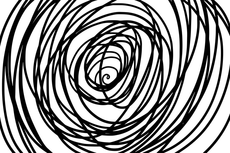 Scribble lines hand drawn seamless pattern