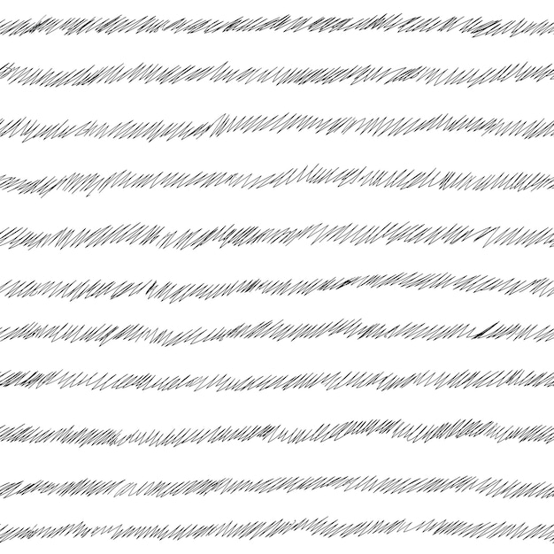 Vector scribble pattern seamless striped background black and white hand drawn illustration created on a tablet