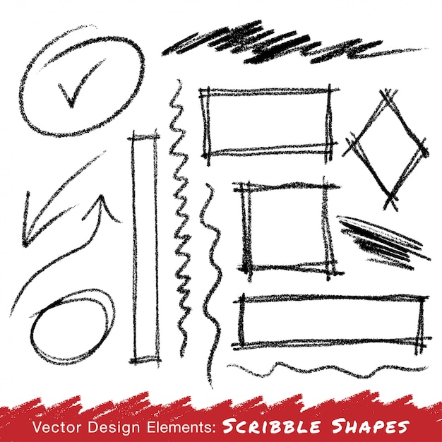 Scribble stains hand drawn in pencil. Vector