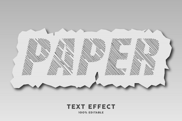 Scribble with torn paper text style effect