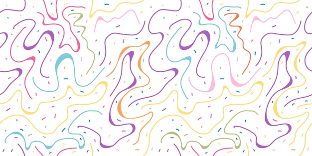 Scribbles Colorful seamless background with sinuous lines Minimalistic color pattern for fabric texture wallpaper and creative design