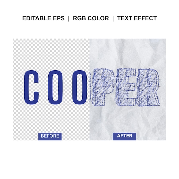 Vector scribbles texteffect van cooper