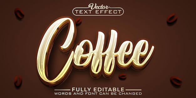 Script Coffee Bean Vector bewerkbare teksteffectsjabloon