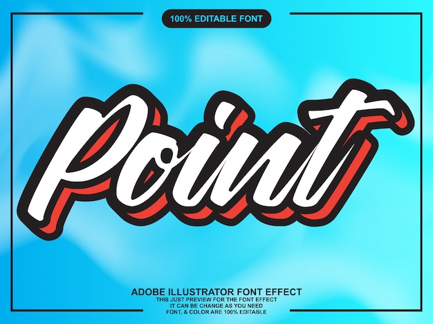 Vector script editable typography font effect