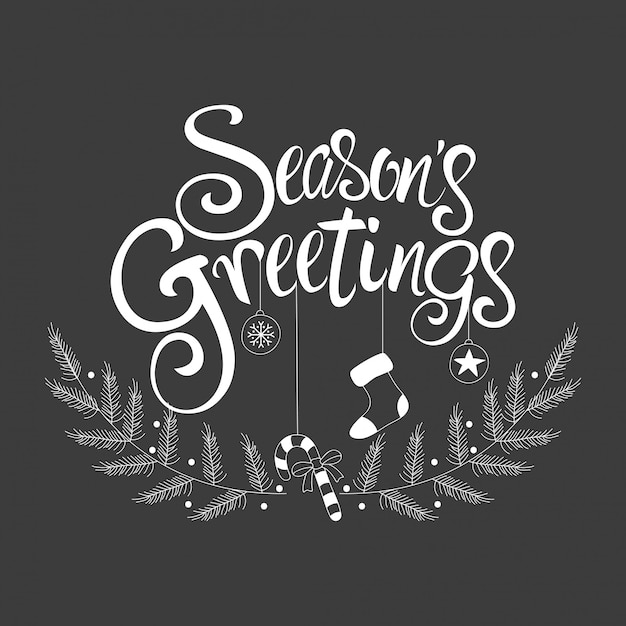 Vector script font type season's greetings
