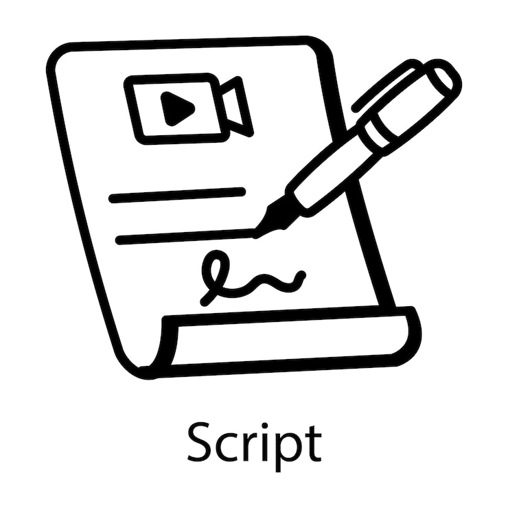 Vector script icon in line style