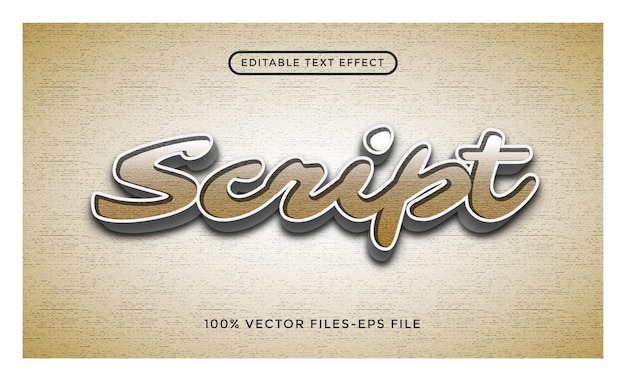 Script - illustrator editable text effect premium vector