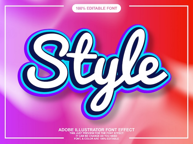 script style editable typography font effect