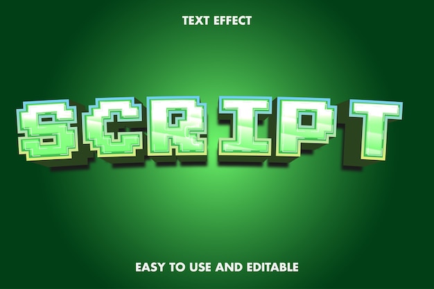 Script Text Effect. Editable Font Style.