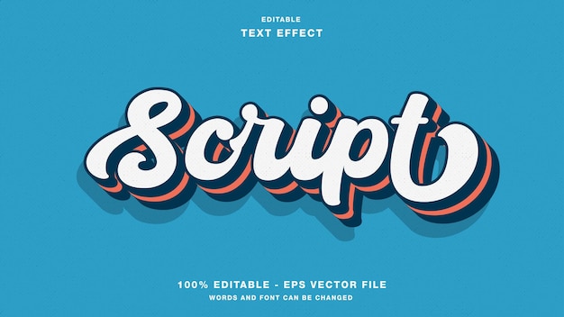 Script effetto testo modificabile 3d vintage