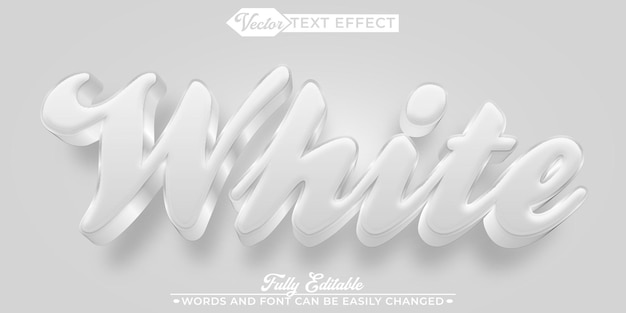 Vector script white vector fully editable smart object text effect