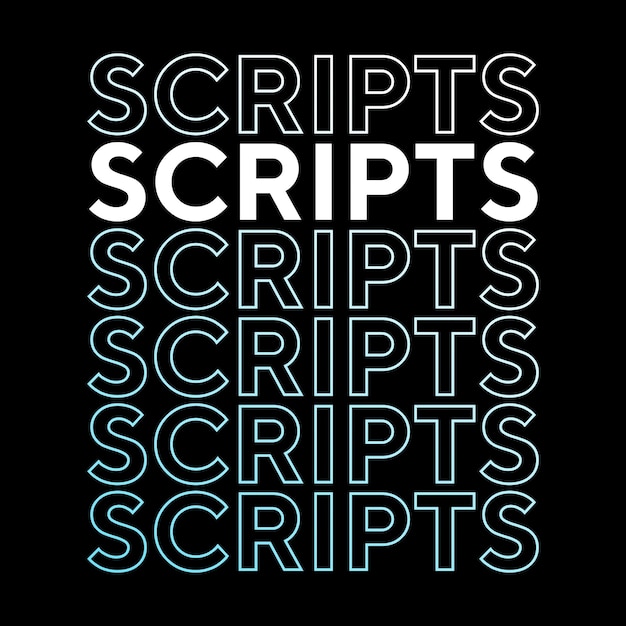 Scripts typography text effect book related word t-shirt design