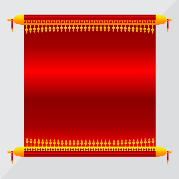 스크롤 종이 리본 레드 골드 컬러 디자인 텍스트 벡터