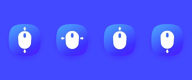 Scroll with mouse vector icons for web