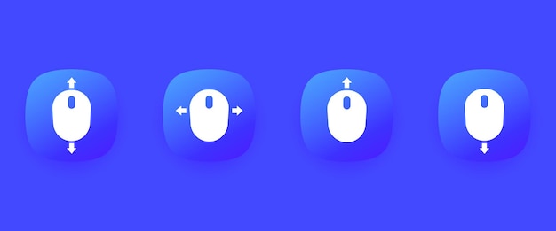 Scroll with mouse vector icons for web