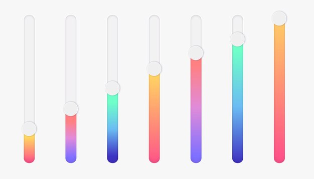 귀하의 웹사이트에 대한 스크롤 막대 다채로운 세트 현대적인 디자인