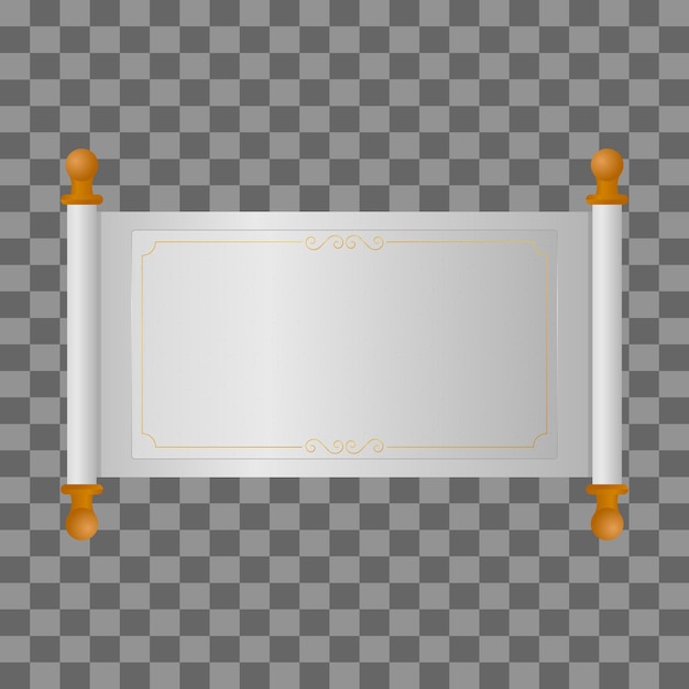 scrollpapier bannerontwerp voor tekst en kunst png vectorontwerp