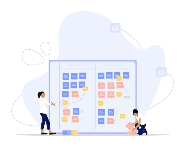 Vector scrum board concept illustratie