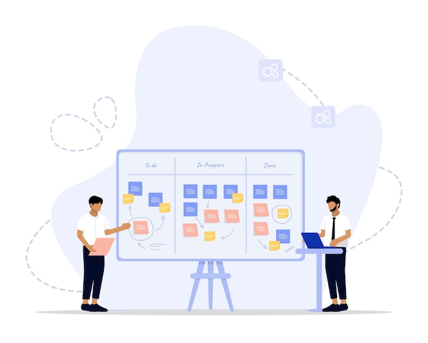 Vector scrum board concept illustration