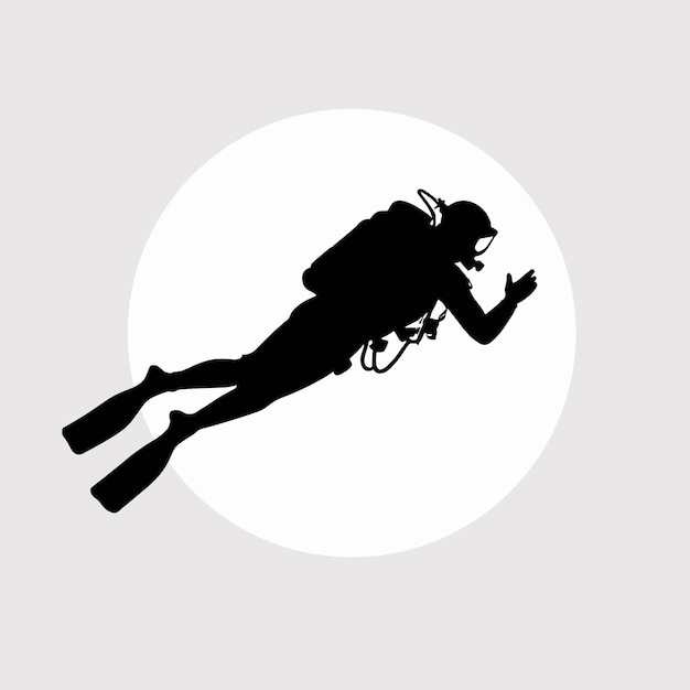 scuba diver silhouette vector illustration
