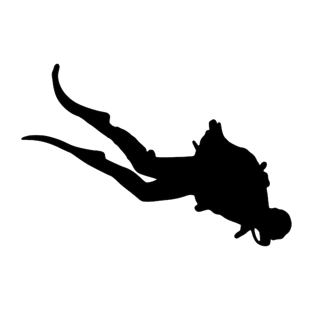 Scuba diver silhouettes vector