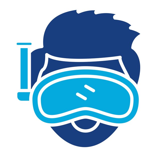 Vector scuba diving duotone illustration