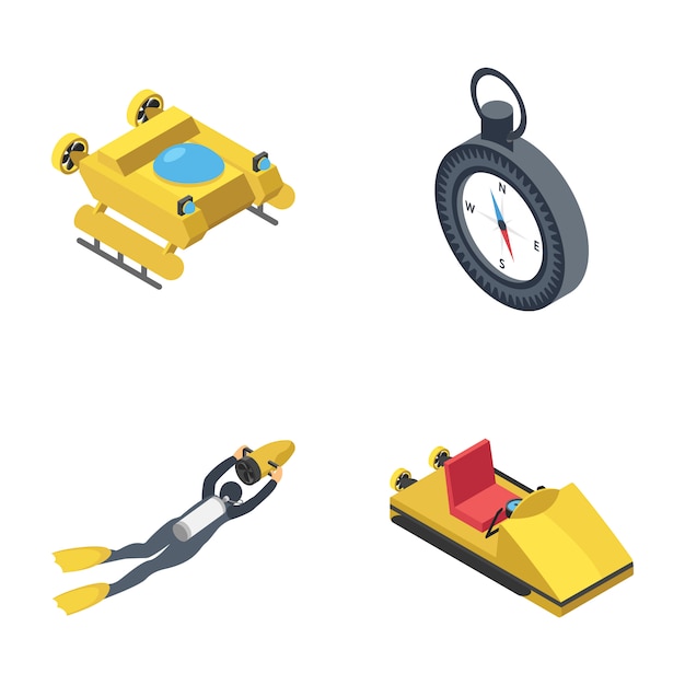 Scuba diving icons pack