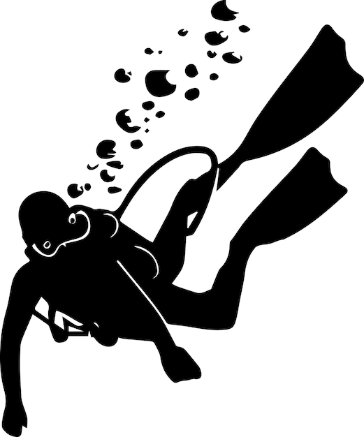 Scuba diving silhouette vector silhouette 1