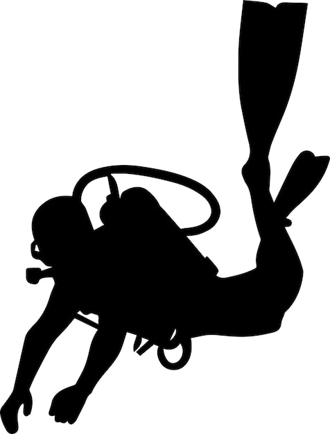 Vector scuba diving silhouette vector silhouette 6