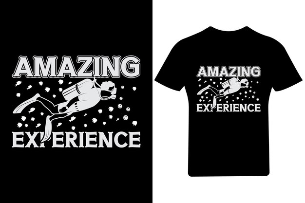 스쿠버 다이빙 티셔츠 다이빙 티셔츠 셔츠 스쿠버 수중 다이빙 벡터 놀라운 경험