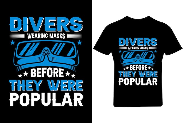 T-shirt da immersione t-shirt da immersione t-shirt scuba immersioni subacquee vector dive