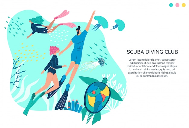 Vector scuba diving