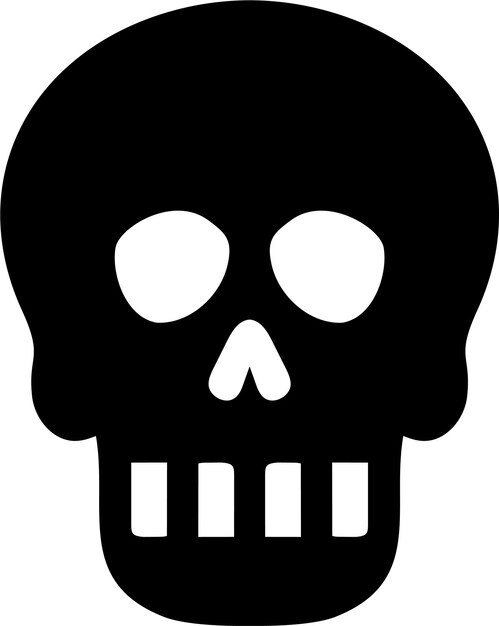 Scull waarschuwingssymboolpictogram in vlakke stijl vectorillustratie