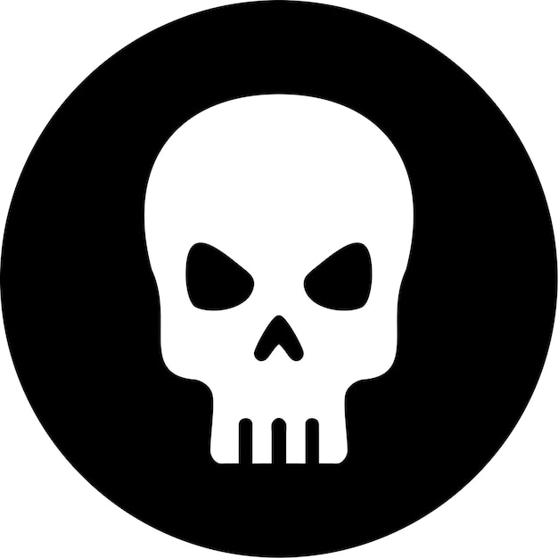 Scull Warning Symbol Icon in Flat Style Vector Illustration