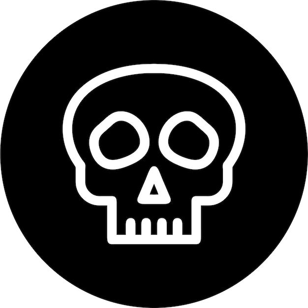 Scull Warning Symbol Outline Icon in Flat Style Vector Illustration