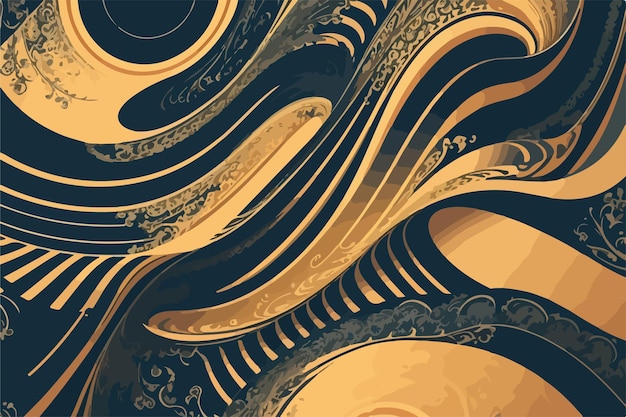 Vector sculpting serenity aesthetic waves crafted in flat vector 2d patterns