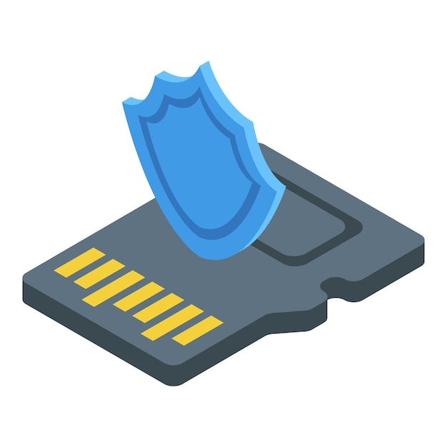 Vector sd card icon isometric vector data storage memory flash