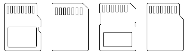 SD card line icons