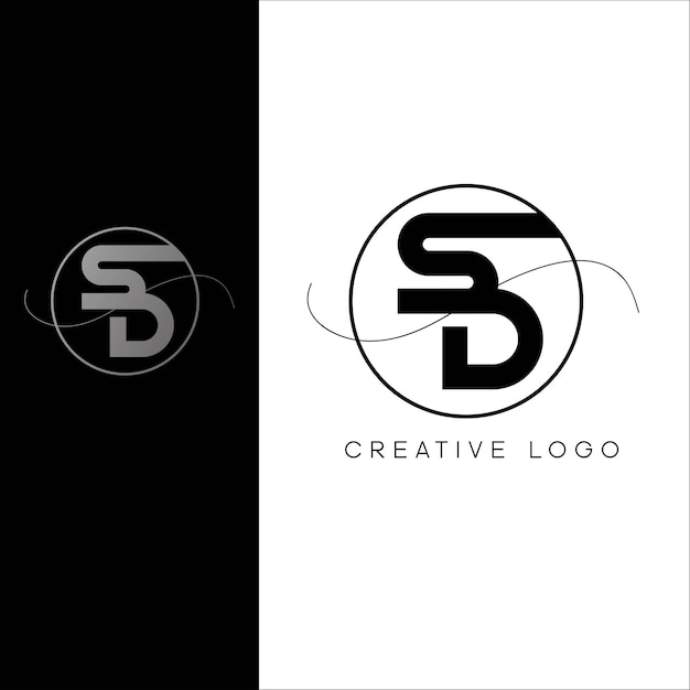 Vettore design del logo della lettera iniziale sd